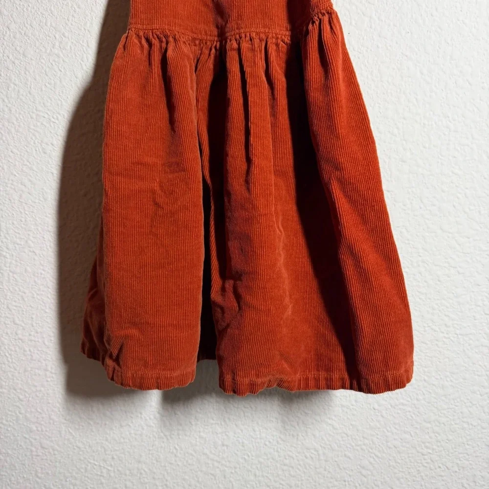 Old Navy Corduroy Overall Dress Baby Girls 5T Rust Orange Elasticized‎ Waist